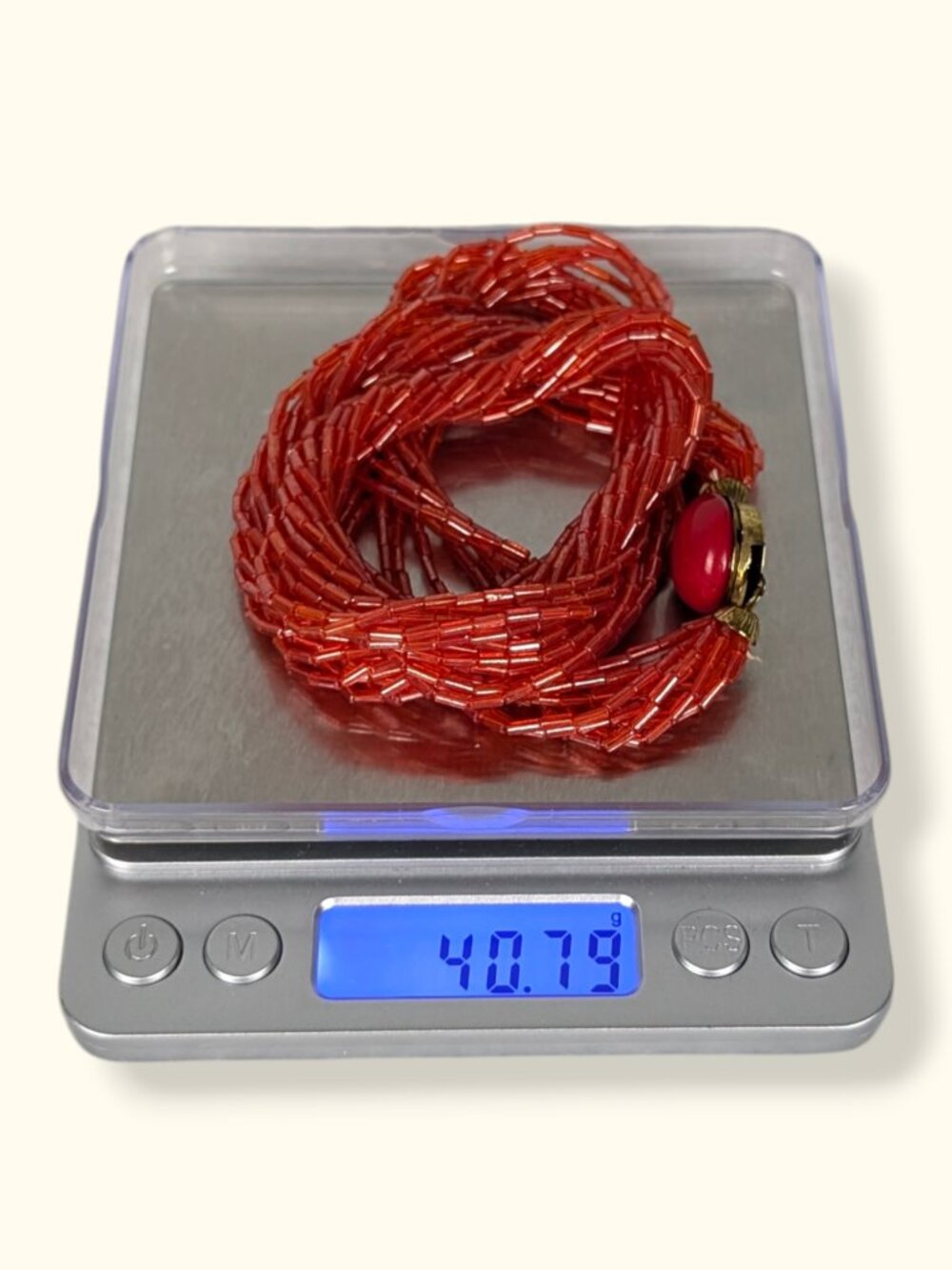 Vintage 12-Strand Red Bead Torsade Necklace - Picture 6 of 6